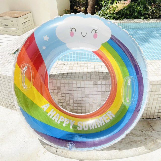 CatXaa Regenbogen-Schwimmring, aufblasbarer Achsel-Schwimmreifen, Bunt / Mehrfarbig - Bild 1