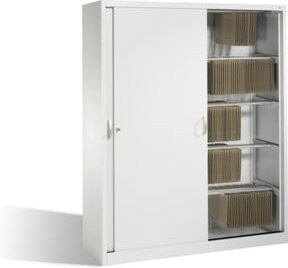 C+P Schiebetürenschrank Acurado aus Metall in Lichtgrau, H x B x T: 195 x 160 x 50 cm - Bild 1