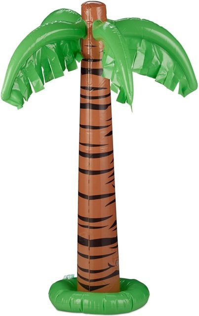 Aufblasbare Palme von Relaxdays in Grün und Braun aus PVC für Poolparty und Mottoparty, Höhe: 80 cm, Breite: 62 cm - Bild 1