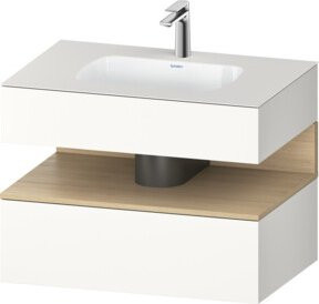 Duravit Einbauwaschtisch-Möbel-Set Qatego mit LED-Beleuchtung in Weiß, B/T/H: 80 x 55 x 60 cm - Bild 1