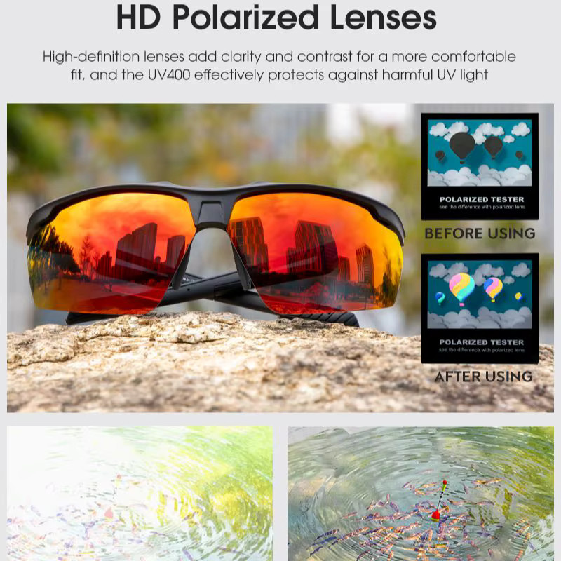 Scvcn Sportsonnenbrille, polarisiert, Vollrand, Kunststoff, Unisex - Bild 1