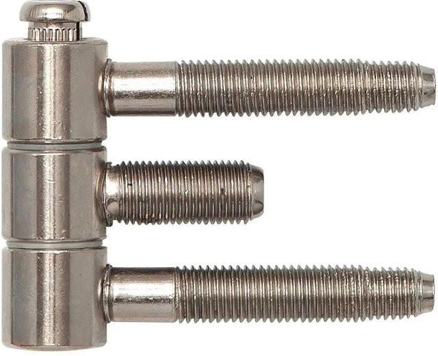 SFS Stahlzargenband 3-teiliges Einbohrband aus Stahl, vernickelt, Silber, Maße: 16 x 46,7 mm - Bild 1