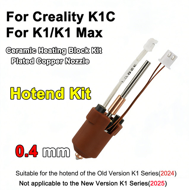 Creality Hotend Keramik Heizblock Kit mit Düse für K1C K1 Max K1 SE 3D Drucker in Rot - Bild 1
