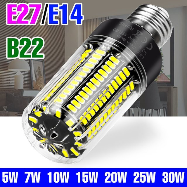 30W LED Mais Glühbirne E27 Weiß mit CCT Farbtemperatur-Wahl für Deckenleuchten und Kronleuchter - Bild 1