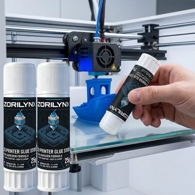 ZORILYNX 3D-Drucker Klebestift in Weiß für PLA ABS PETG TPU Filament zur Vermeidung von Verzug - Bild 1