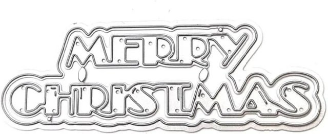 Metallische Stanzformen Merry Christmas in Silber für die weihnachtliche Kartenherstellung - Bild 1