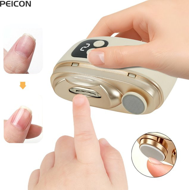 PEICON Elektrischer Nagelknipser mit Beleuchtung, Metallic, Wiederaufladbar - Bild 1