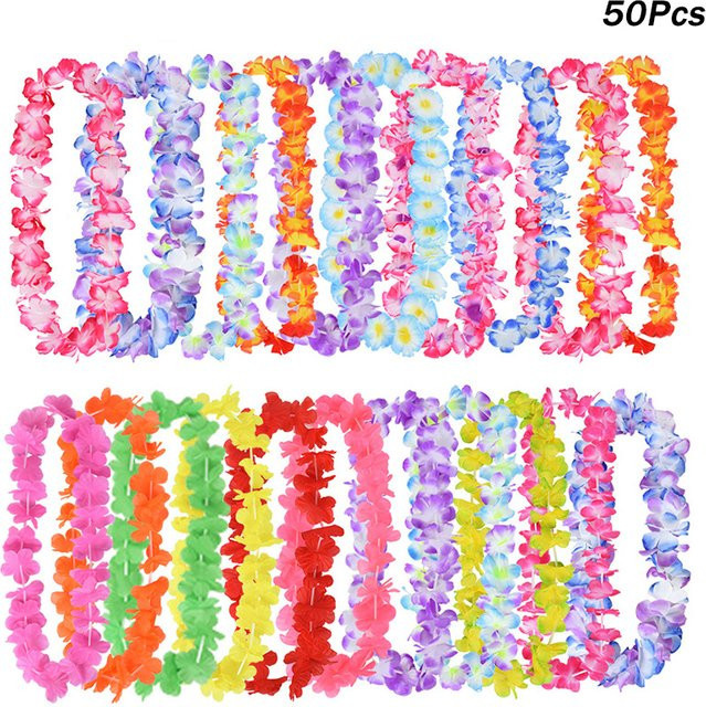 ZQNYCY Hawaiian Blumenkranz Halskette als tropische Lei-Girlande in Multicolor für Sommer, Geburtstag, Luau oder Hochzeit - Bild 1