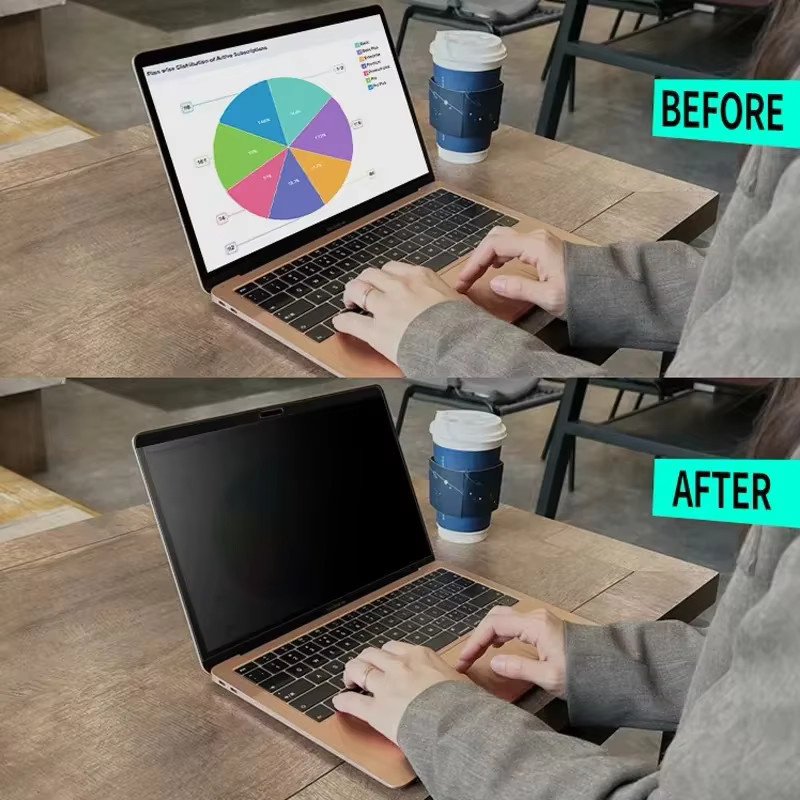 Magnetischer Sichtschutz-Displayschutzfolie für Apple MacBook Pro und MacBook Air in Schwarz - Bild 3