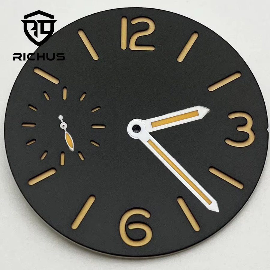 RICHUS Zifferblatt, 37 mm, grün leuchtend, passend für ETA 6497 ST3600, Uhrenzubehör - Bild 1