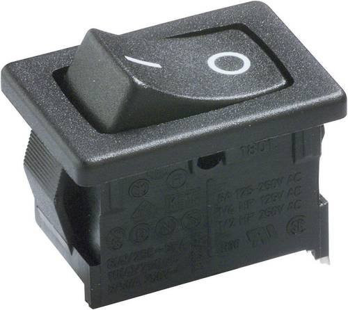 Marquardt Wippschalter 1801.6115 Schwarz, 250 V/AC 6A, 1 x Aus/Ein, IP40, rastend, bündig einbaubar - Bild 1