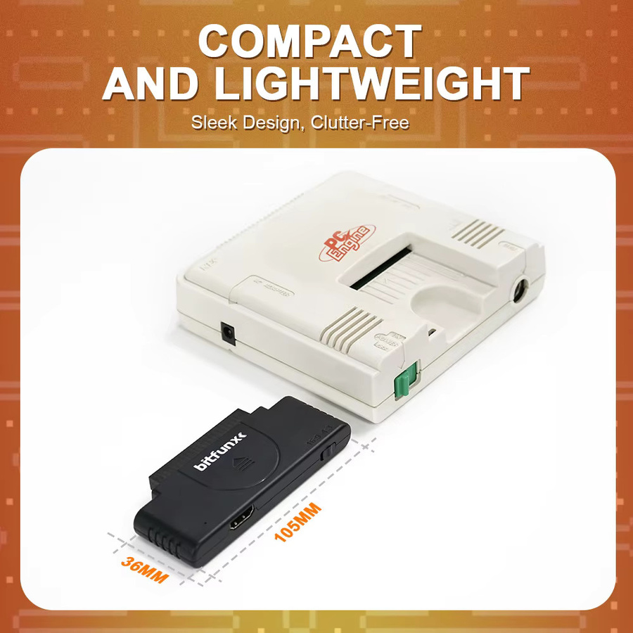 Bitfunx RGB zu 1080P Digitaler HDMI-Konverter Video-Audio-Adapter in Schwarz für PCE, PC Engine und Core Grafx Retro-Spielkonsolen mit 16:9/4:3 Schalter - Bild 5