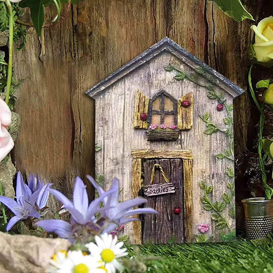 6er Set Miniatur Fee und Gnome Figuren aus Holz für Garten und Outdoor Dekoration in Mehrfarben - Bild 3