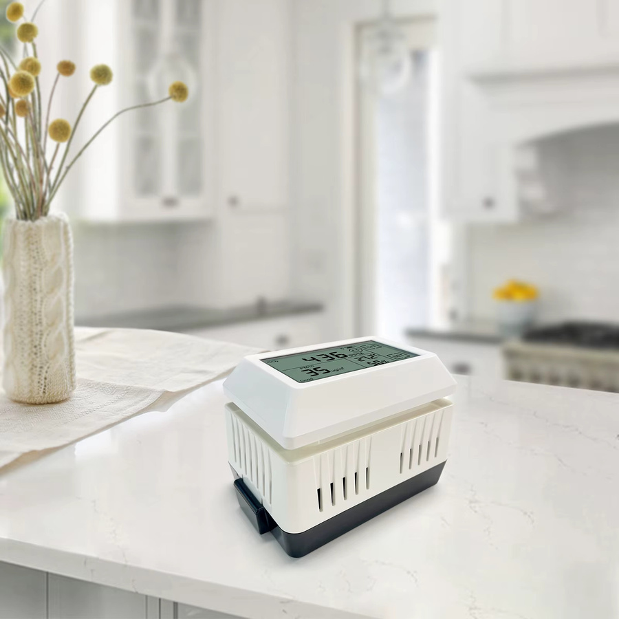 Ecowitt WH46D 7-in-1 Luftqualitätssensor in Weiß mit LCD-Display, NDIR CO2, PM1.0, PM2.5, PM4.0, PM10 sowie Temperatur- und Feuchtigkeitssensor - Bild 2