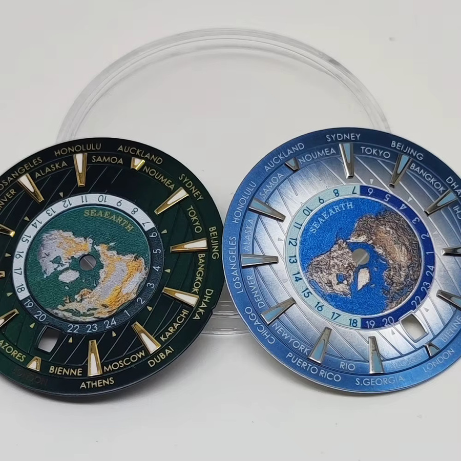 RICHUS Uhrenzifferblatt, 33,5 mm, grün blau, NH35-Uhrwerk, Unisex - Bild 3