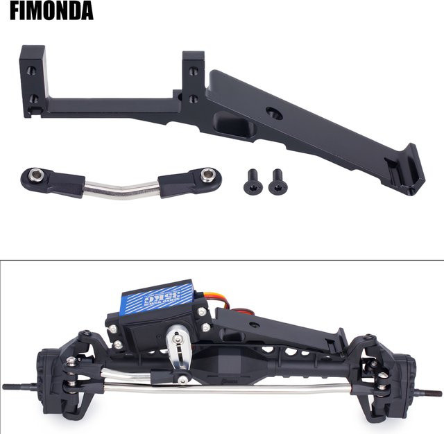 Fimonda CNC-Aluminium-Axial-Capra-Upgrade-Kit, 3-in-1-Leistungsbatterie und Servohalterung, Lenkgestänge, 1/10 Crawler, Metall - Bild 1