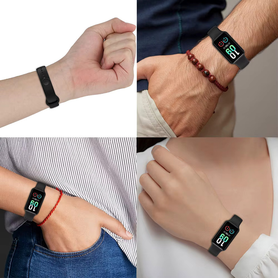 Huami Amazfit Band 7, Redmi Band 2, Uhrenarmband Silikon, Schwarz, Unisex - Bild 3