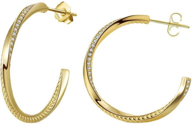 Allbestart Ohrringe 925 Silber, Gold, Zirkonia, Damen - Bild 1