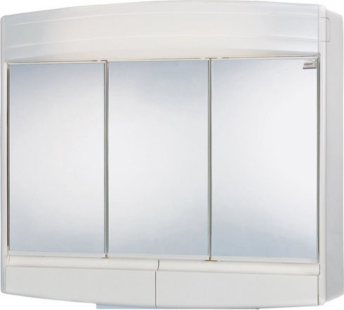 JOKEY Spiegelschrank Topas Eco in Weiß Hochglanz mit LED-Beleuchtung und Steckdose, B: 60 cm, H: 53 cm - Bild 1