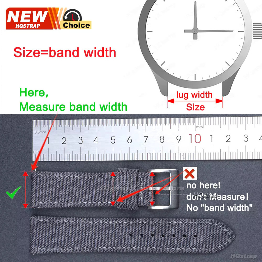 HQstrap Smartwatch Leder-Nylon-Armband, Unisex - Bild 4