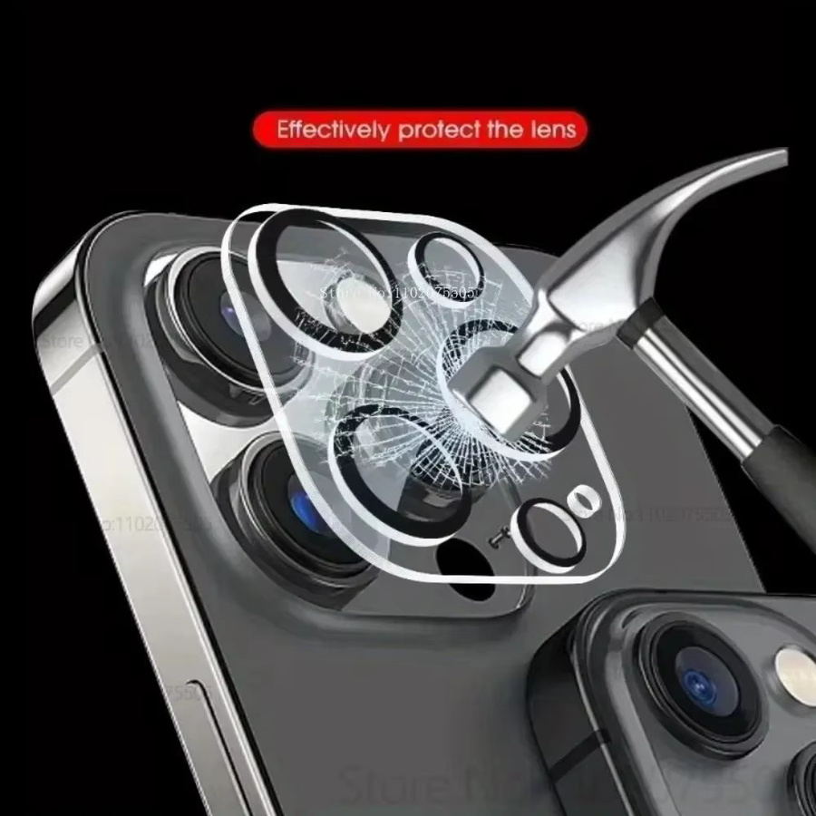 2 Stück transparente HD-Rückfahrkamera-Objektivschutzfolie für Apple iPhone 12 Mini, 13, 14 Pro Max, 15 Plus und 16 Pro Max mit Anti-Shatter-Schutz - Bild 5