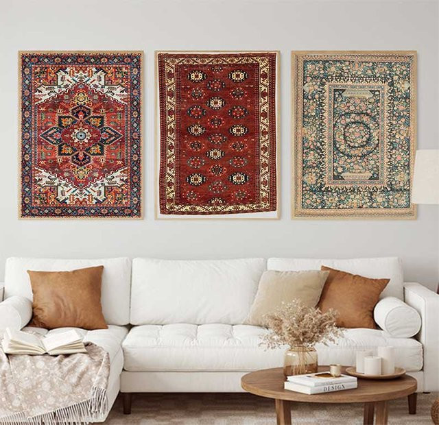Orientalischer Perserteppich Wandbild als abstrakter Kunstdruck auf Leinwand in Multicolour von Potdemiel - Bild 1
