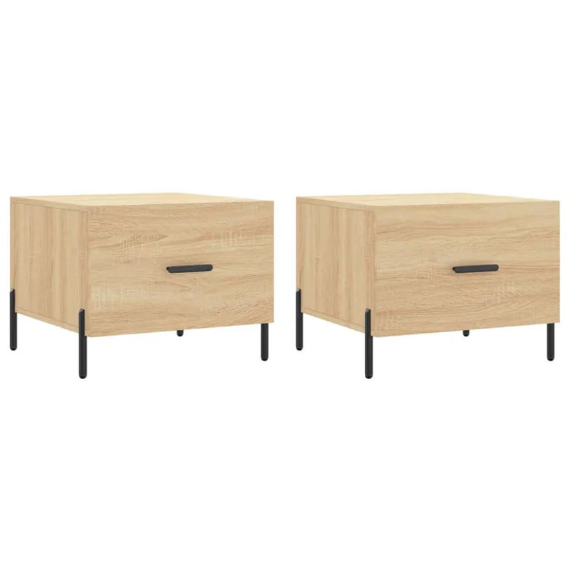 vidaxl Couchtisch Set 2 Stück im Industrial Design, Farbe: Braun, Sonoma-Eiche, B/T/H: 50 x 50 x 40 cm - Bild 5