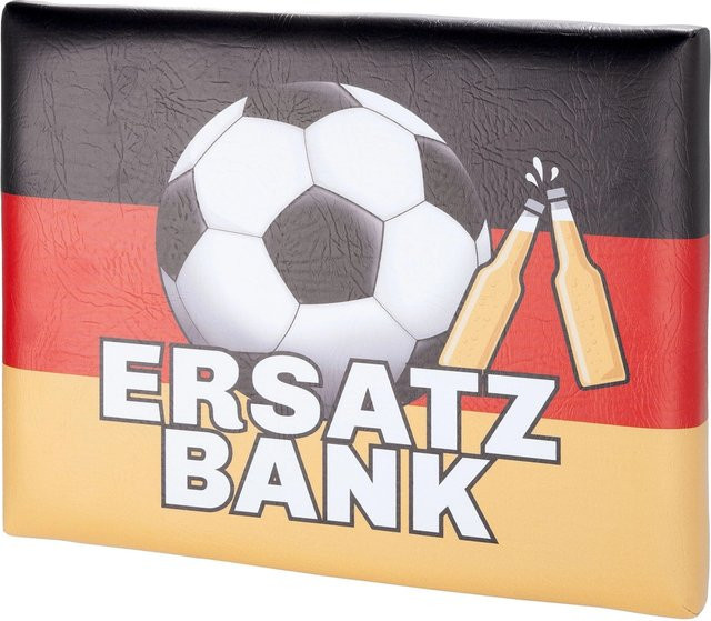 CULT at home Ersatzbank Sitzauflage für Bierkasten in Schwarz, Rot und Gelb, B: 44 cm, T: 34 cm - Bild 1