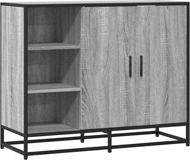 vidaXL Sideboard in Grau Sonoma aus Holzwerkstoff und Metall mit industrieller Note, B/T/H: 92 x 35 x 76 cm - Bild 1