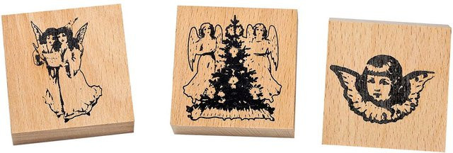 3er-Stempelset Himmlische Weihnachtsgrüße von St. Benno Verlag in Beige - Bild 1