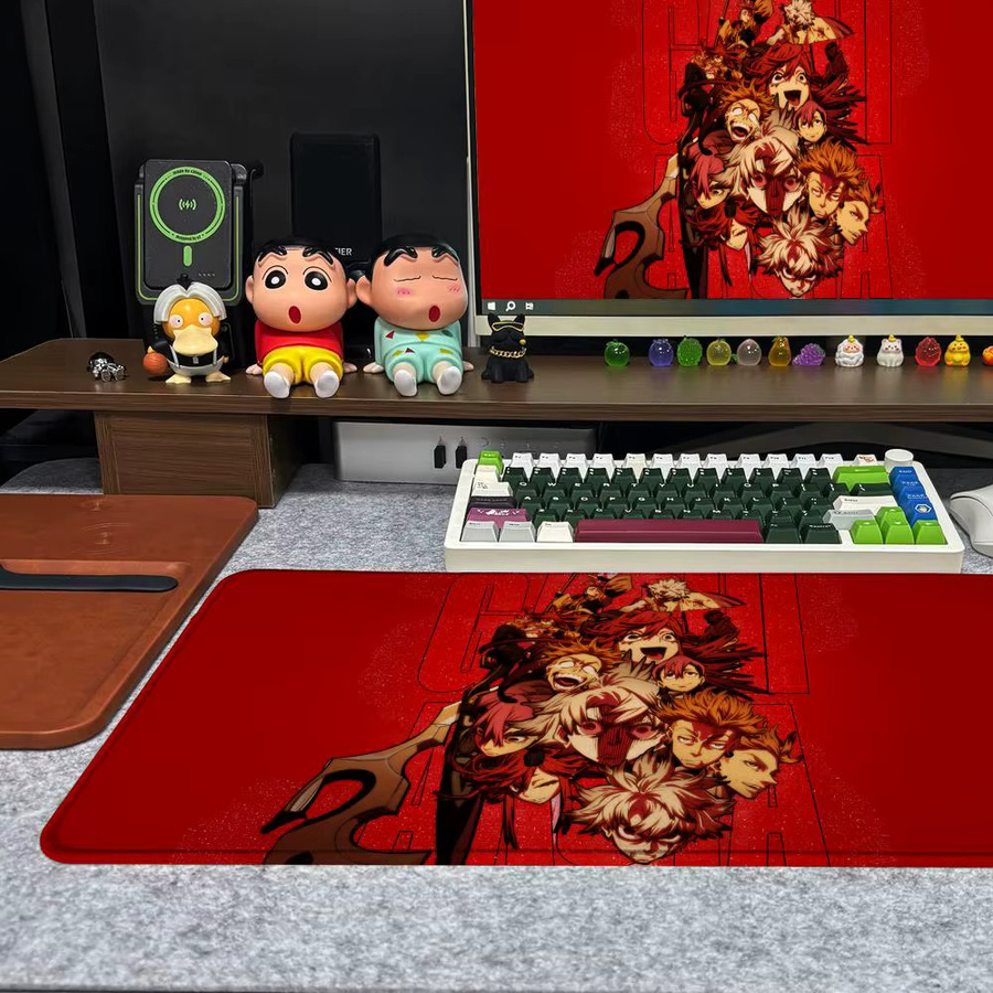 Anime G-Gachiakuta XXL Mauspad rutschfeste Schreibtischunterlage in Schwarz und Rot, B/T: 90 x 40 cm - Bild 2