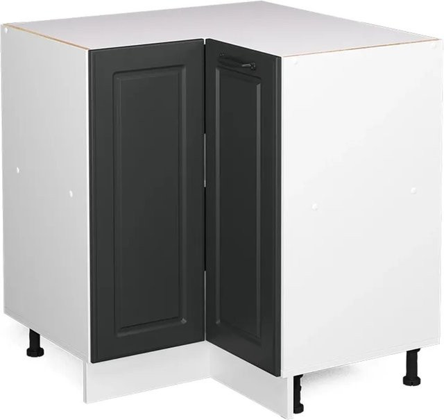 Vicco Eckunterschrank R-Line Landhaus Anthrazitgrau und Weiß ohne Arbeitsplatte - Bild 1
