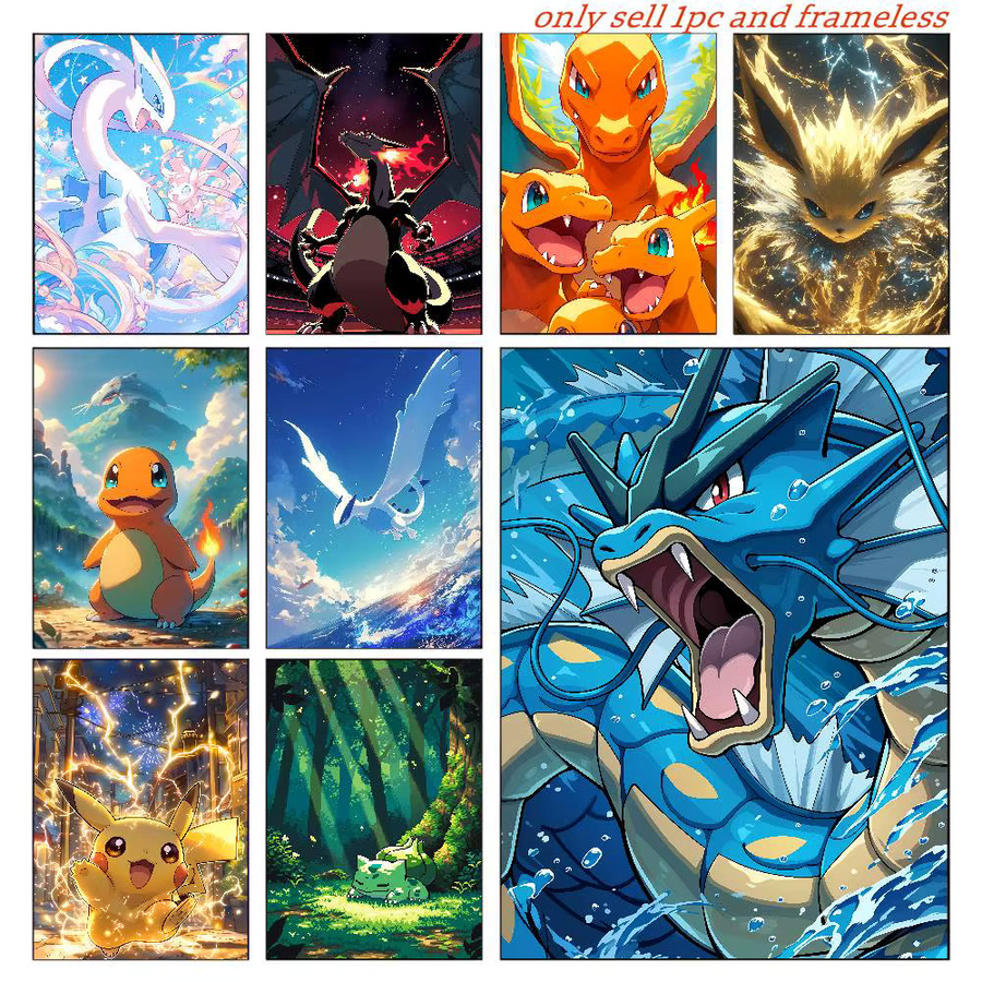 Pokemon Mega Evolution Anime-Poster als HD-Leinwand-Wandkunst von Bandai in Mehrfarbig - Bild 2