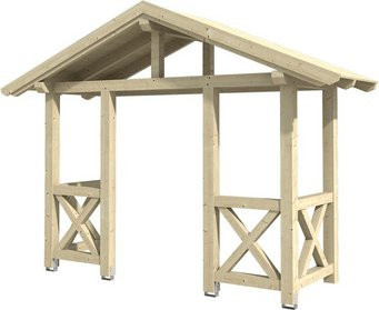 Skan Holz Vordach Stralsund 5 aus nordischer Fichte in Natur Beige, B/T: 360 x 139 cm - Bild 1