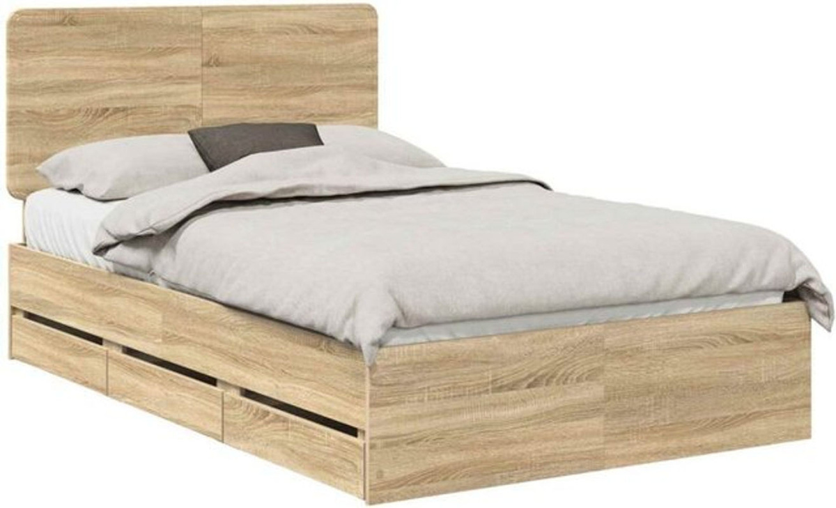Bettrahmen Funktionsbett vidaXL aus Holzwerkstoff in Sonoma-Eiche Natur, B/T/H: 120 x 190 cm - Bild 1