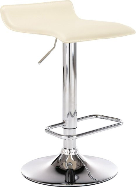 TPFLiving Barhocker Dynasty One mit Metallgestell in Chromoptik und Kunstleder in Beige - Bild 1