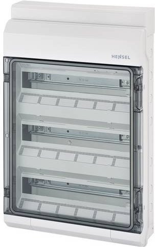 Hensel KV 9354 NT Kleinverteiler Aufputz in Weiß und Transparent mit 54 Teilungen und 3 Reihen - Bild 1