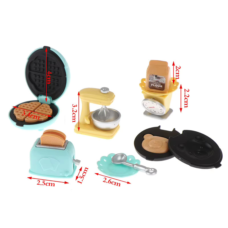 DIAPER&CORED Puppenhaus-Brotmaschine, Miniatur, Maßstab 1:12, Set - Bild 3