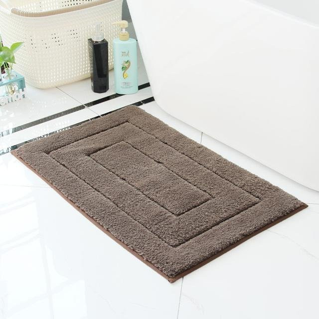 Yiran Furniture Badematte aus Mikrofaser, braun, rutschfest und schnell trocknend, B/B: 50 x 80 cm - Bild 1