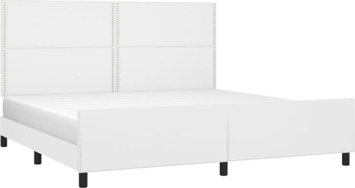 Polsterbett mit Kopfteil von vidaxl in Weiß aus Kunstleder und Holzwerkstoff, B/T: 200 x 200 cm - Bild 1