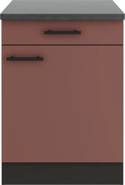 OPTIFIT Nizza407 Küchen-Unterschrank in Rostrot mit modernem Design und melaminbeschichteter Qualitätsspanplatte, Breite: 60 cm - Bild 1
