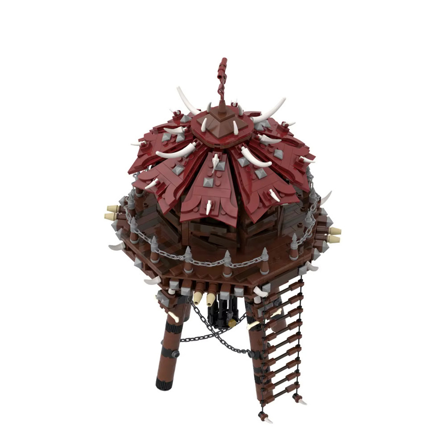 GOBRICKS Mittelalterlicher Ork-Bogenschützen-Turm, Modellbausatz, Fantasy - Bild 3