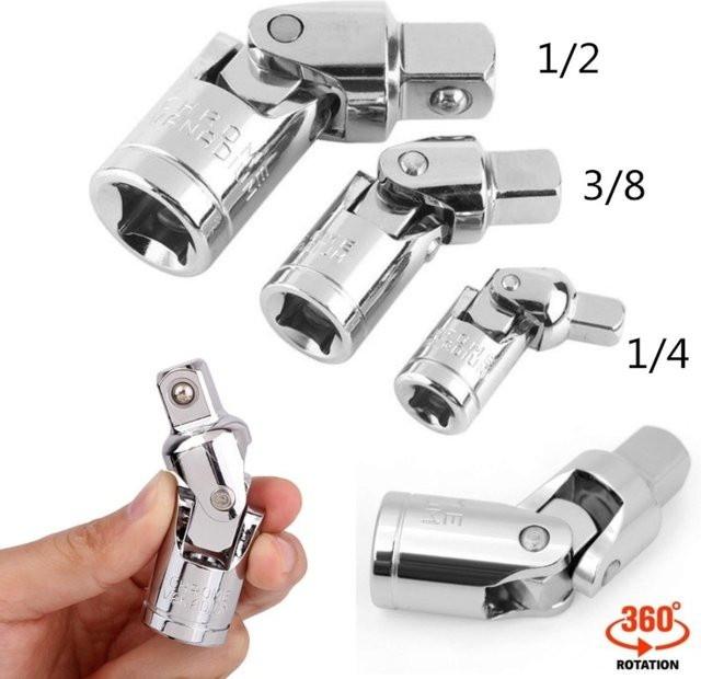 Universal Joint Air Impact Socket Schwenkbares Steckschlüsselsatz Set in Silber mit 1/4 Zoll Antrieb - Bild 1