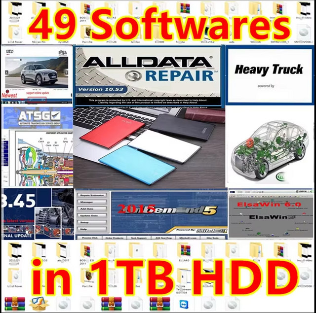 Alldata 10.53V Reparatursoftware 49 in 1 auf 1TB HDD mit USB 3.0 für Windows Auto-Reparatur Workshop Software - Bild 1