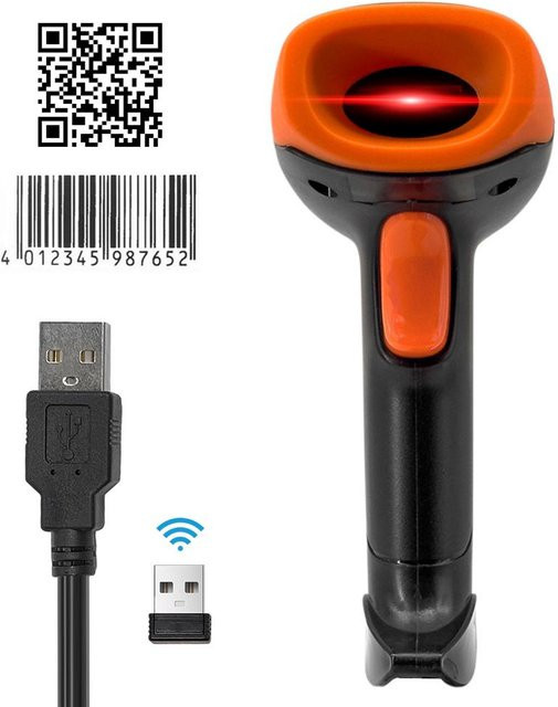 Honor Electronics Handheld Barcode Scanner 1D 2D QR Bluetooth 2,4G Wireless und USB Schwarz Rot - Bild 1