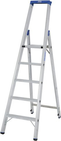 Krause Stufen-Stehleiter STABILO aus Aluminium in Silber mit 5 Sprossen - Bild 1