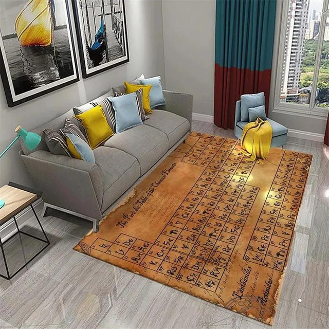 Karpetti 3D Periodensystem der Elemente Teppich, rutschfester Bereichsteppich aus Polyester für Wohnzimmer und Schlafzimmer, B/T: 150 x 100 cm, Mehrfarbig - Bild 1