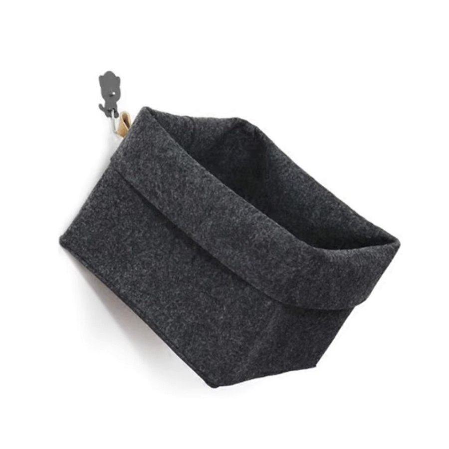 Trebalena Filz-Aufbewahrungskorb als Schreibtisch-Organizer und Mehrzweck-Box in Schwarz und Grau, B/T/H: 20 x 20 x 12 cm - Bild 5