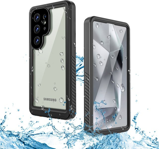 Shellbox Bestseller wasserdichte Handyhülle mit IP68 Schutz und Objektivschutz für Samsung Galaxy S25 Ultra, S24 und S23 Serie in Schwarz - Bild 1