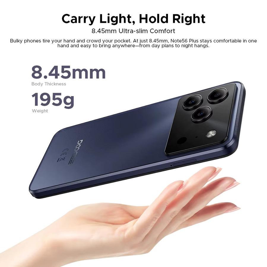 DOOGEE Note56 Plus Smartphone Schwarz mit 256 GB Speicher, 48 GB RAM, 6,56 Zoll 90 Hz Display, 50 MP Kamera, NFC und 6150 mAh Akku, Android 16, Globale Version - Bild 5